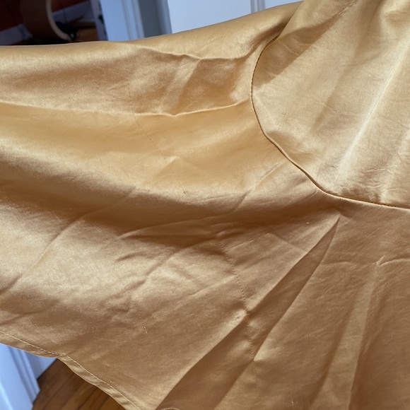 Selfie Leslie Belted Satin Cowl Neck Dress - Mustard - Picture 13 of 14